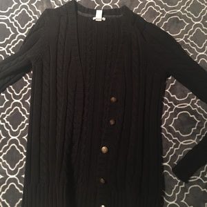Black knit cardigan